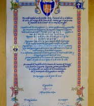 DIPLOMA EN PERGAMINO DE LA MEDALLA DE LA CMARA DE CUENTAS DE ARAGN